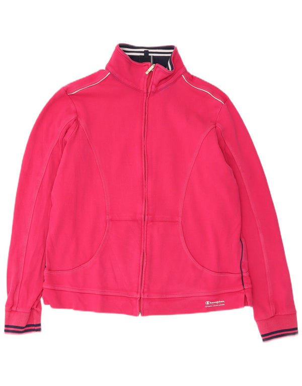 Champion Womens Tracksuit Top Jacket UK 18 XL Pink Cotton