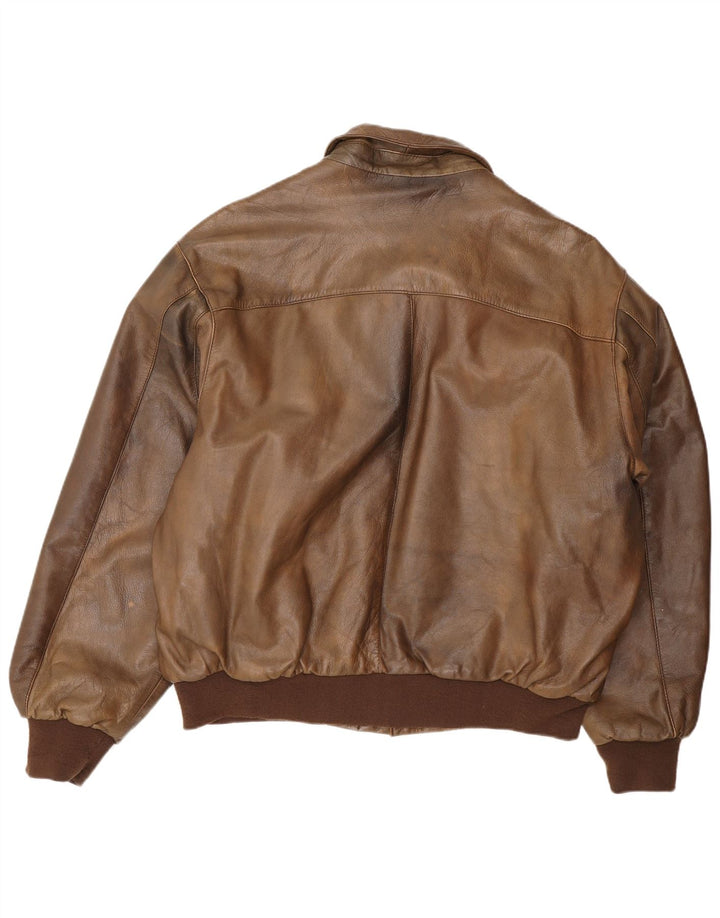 Outback Herre Læderjakke UK 42 XL Brun Læder