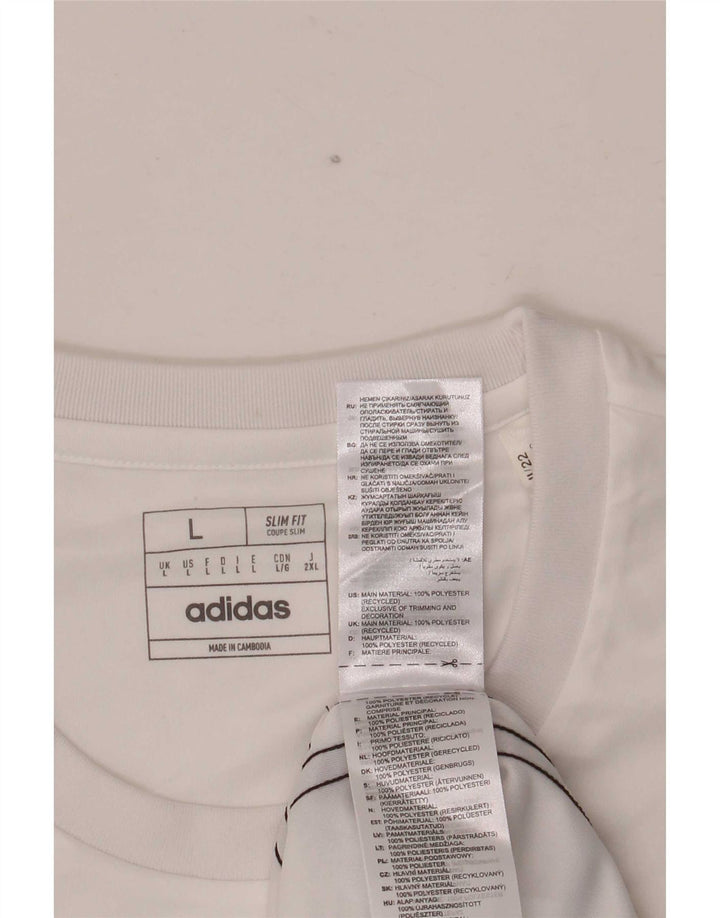 Adidas Herre Aeroready T-Shirt Top Stor Hvid Polyester