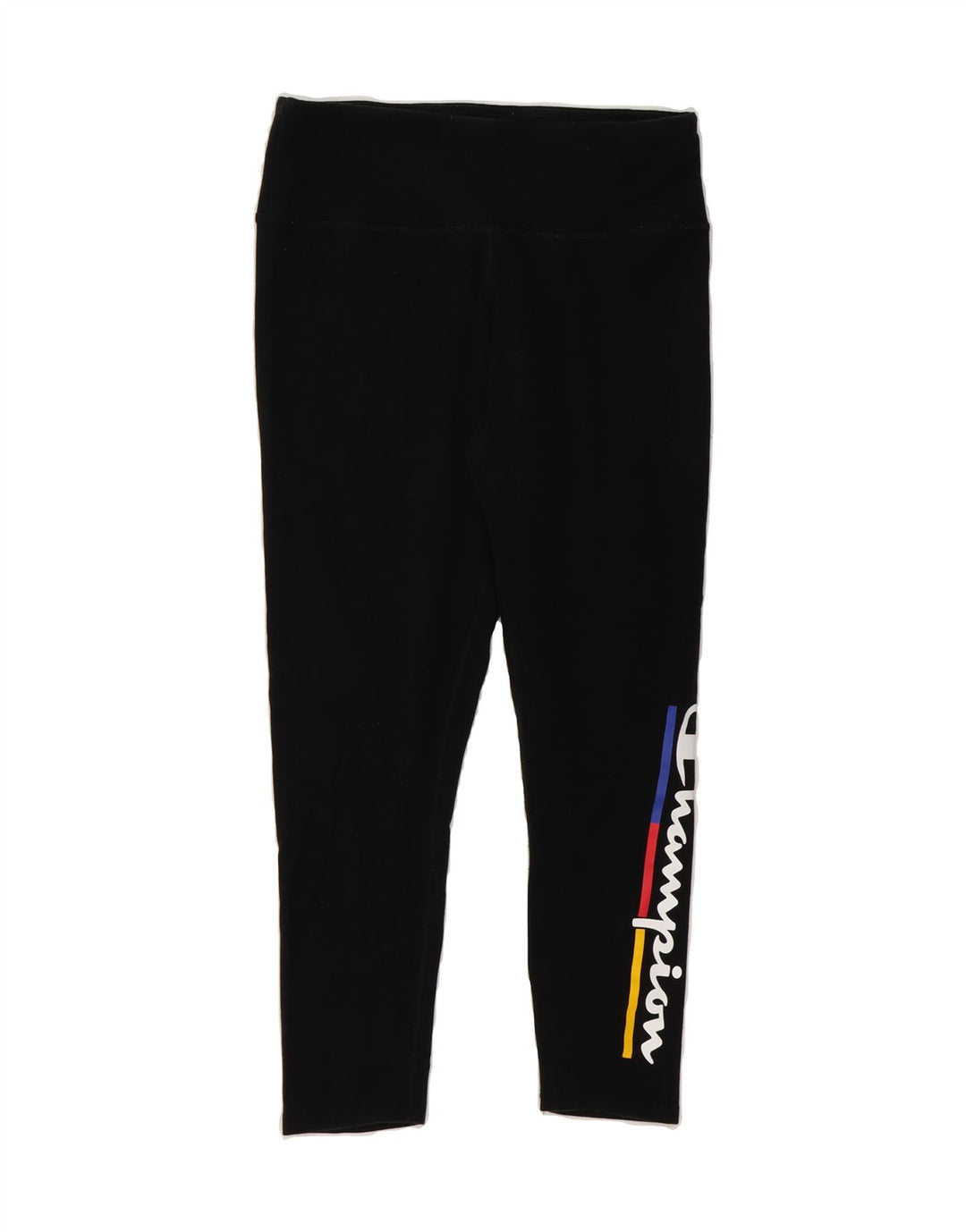 CHAMPION Womens Graphic Leggings UK 16 Large  Black Cotton Vintage Champion and Second-Hand Champion from Messina Hembry 