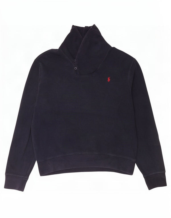 Polo Ralph Lauren Herre Shawl Neck Jumper Sweater Stor Marineblå Bomuld