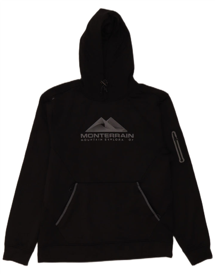 Monterrain Herre grafisk hættetrøje Jumper Large Sort