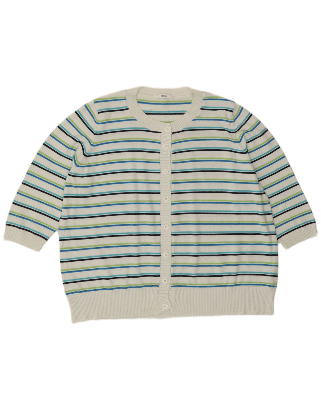Marks & Spencer Dame Cardigan Sweater UK 24 4XL Flerfarvet Stribet