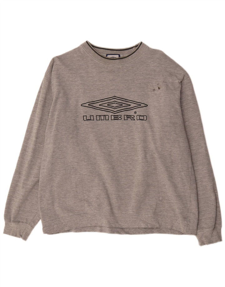 Umbro Herre Grafisk Sweatshirt Jumper XL Grå Flecked Bomuld