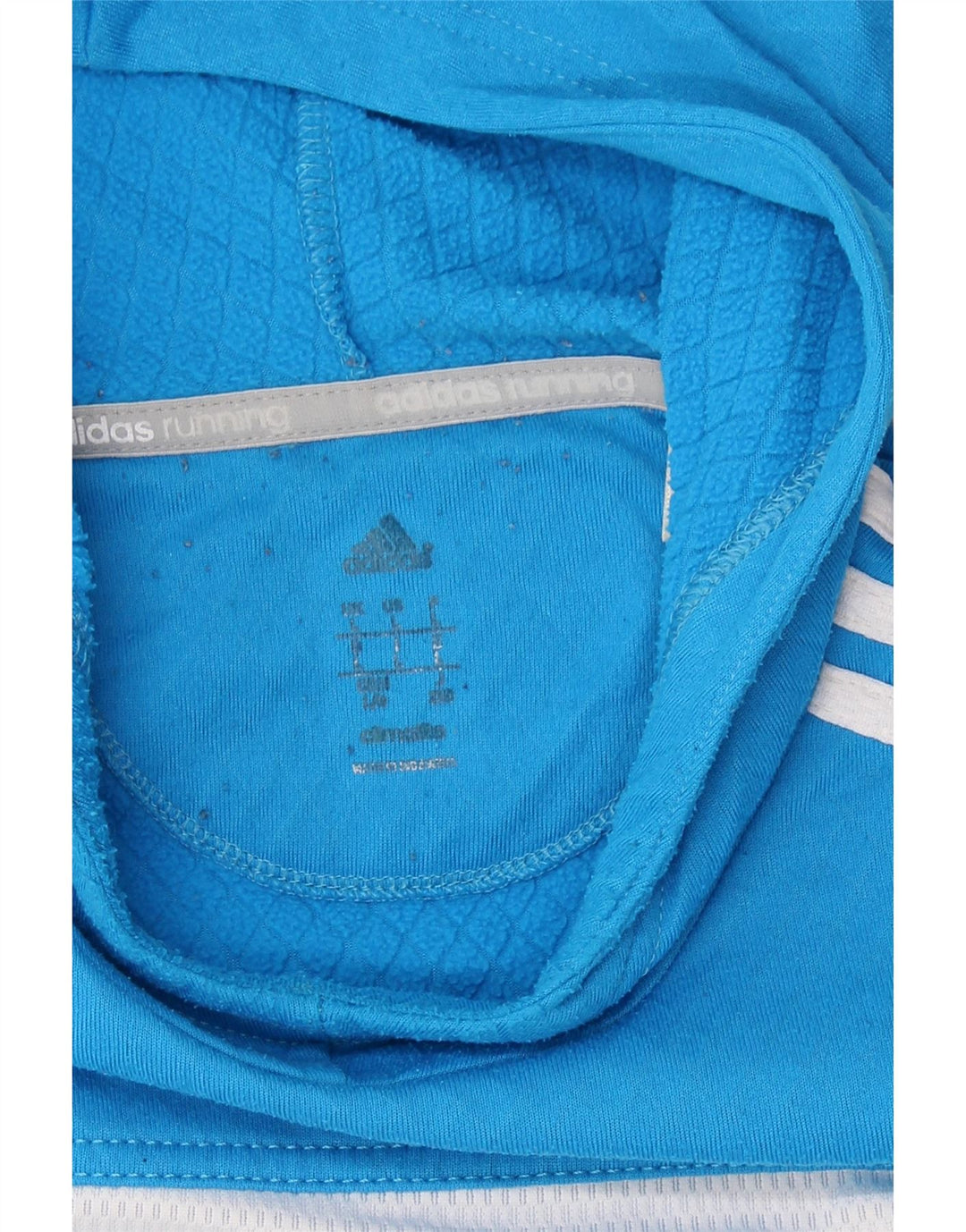 ADIDAS Mens Climalite Hoodie Jumper Large Blue Colourblock Vintage Adidas and Second-Hand Adidas from Messina Hembry 