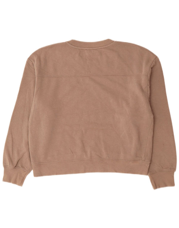 Zara Dame Sweatshirt Jumper UK 16 Stor Beige Bomuld