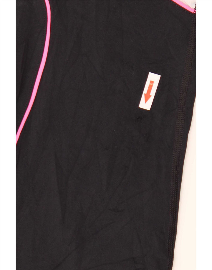 Fila Dame Capri Leggings UK 14 Large Black Colourblock Polyester
