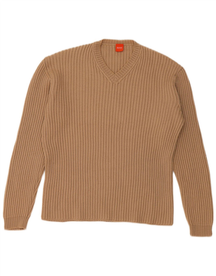 Hugo Boss Herre V-hals sweater Medium Beige