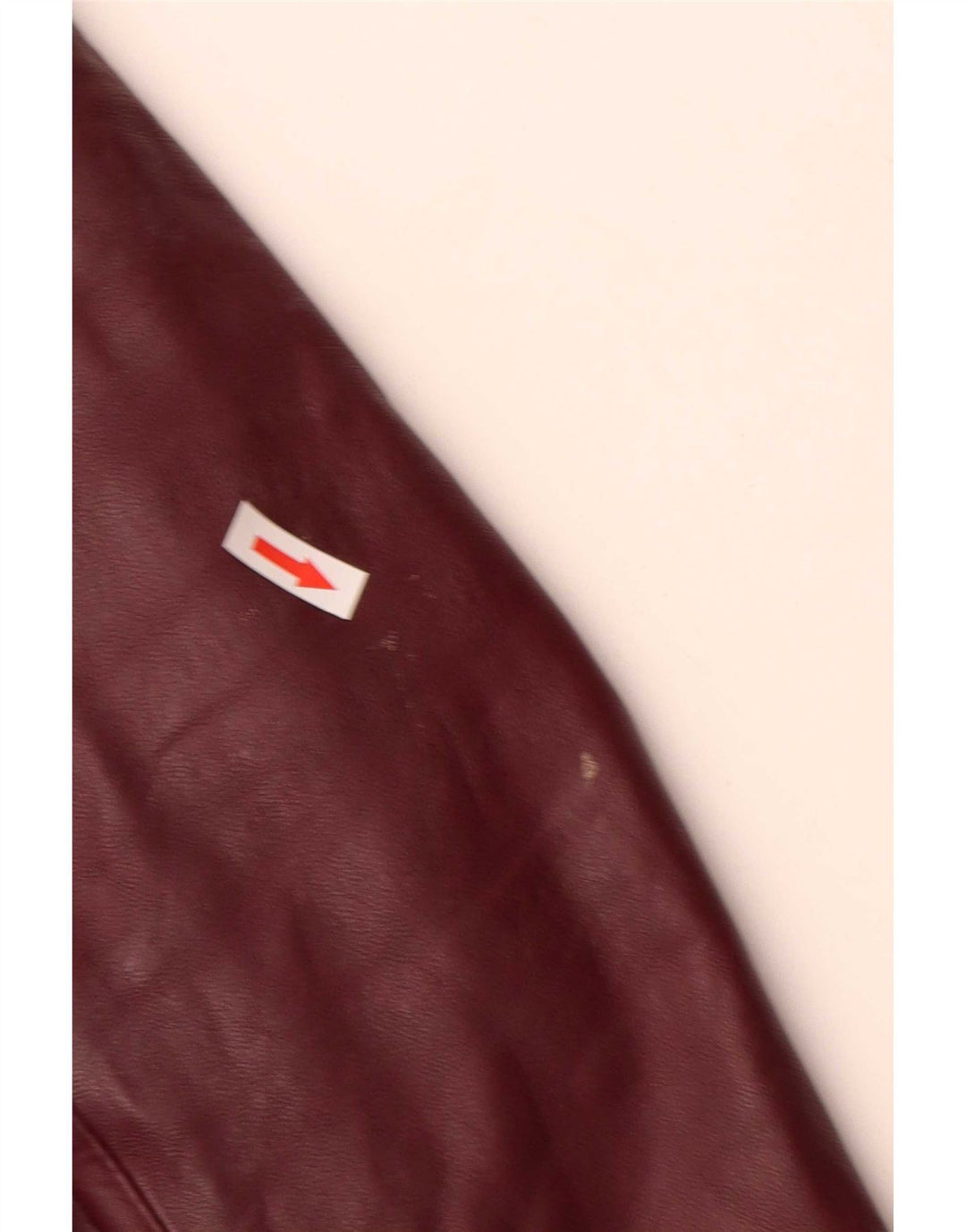Vintage dame 4-knaps læder blazerjakke UK 10 Small Burgundy