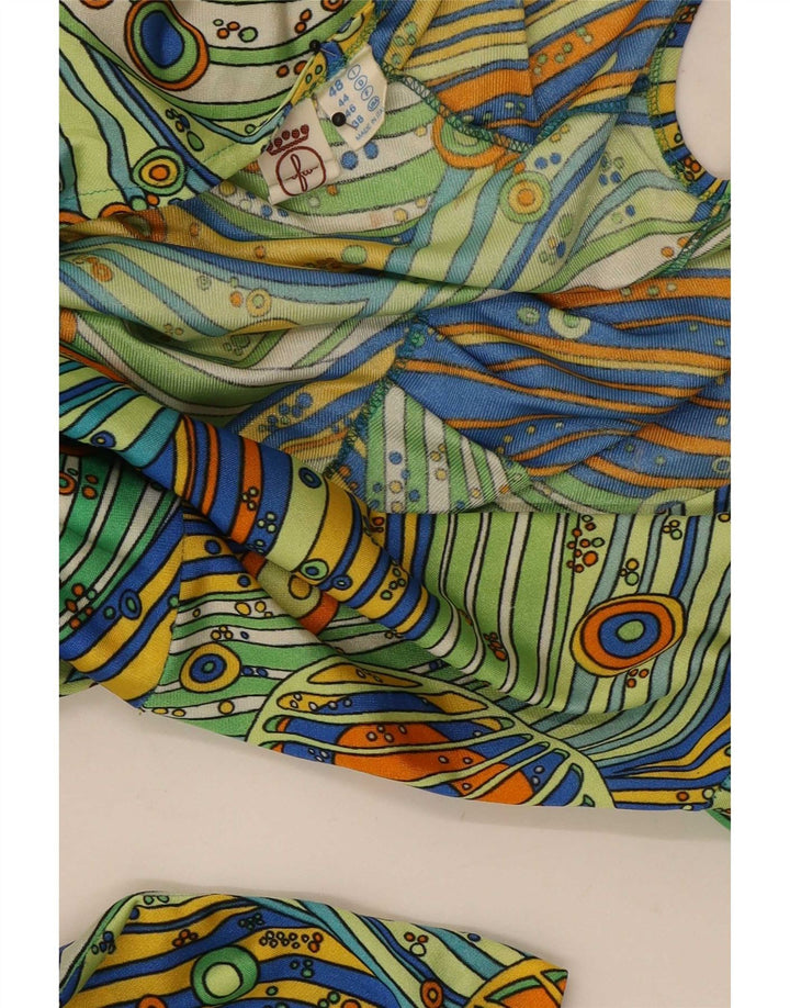 Vintage slå-om-kjole til kvinder IT 48 XL flerfarvet stribet