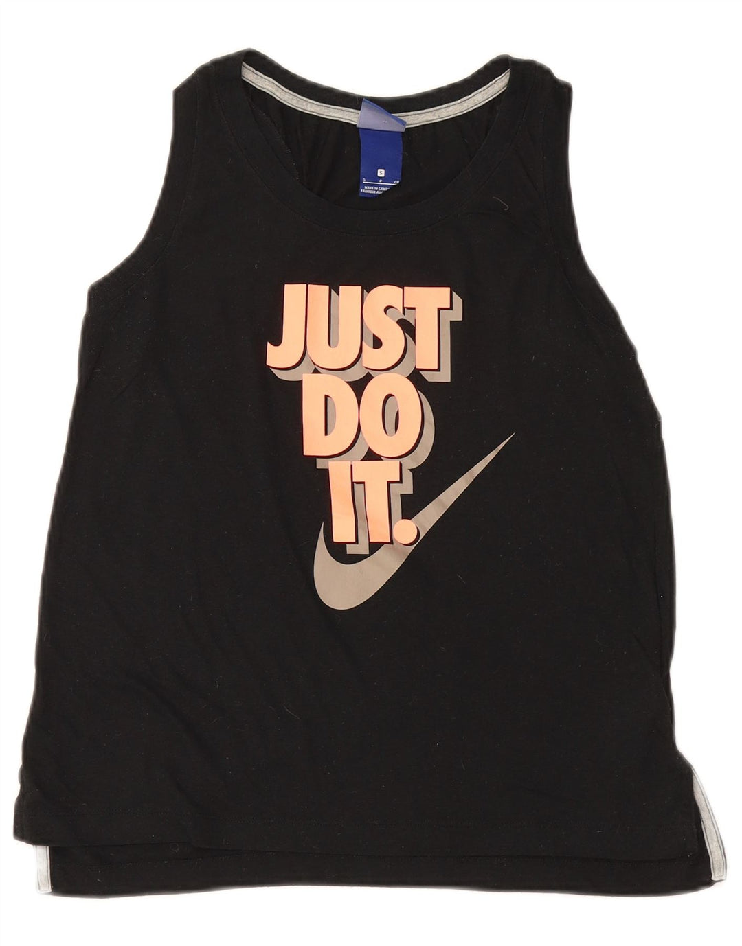 Nike Dame Grafisk Vest Top UK 10 Small Black Polyester