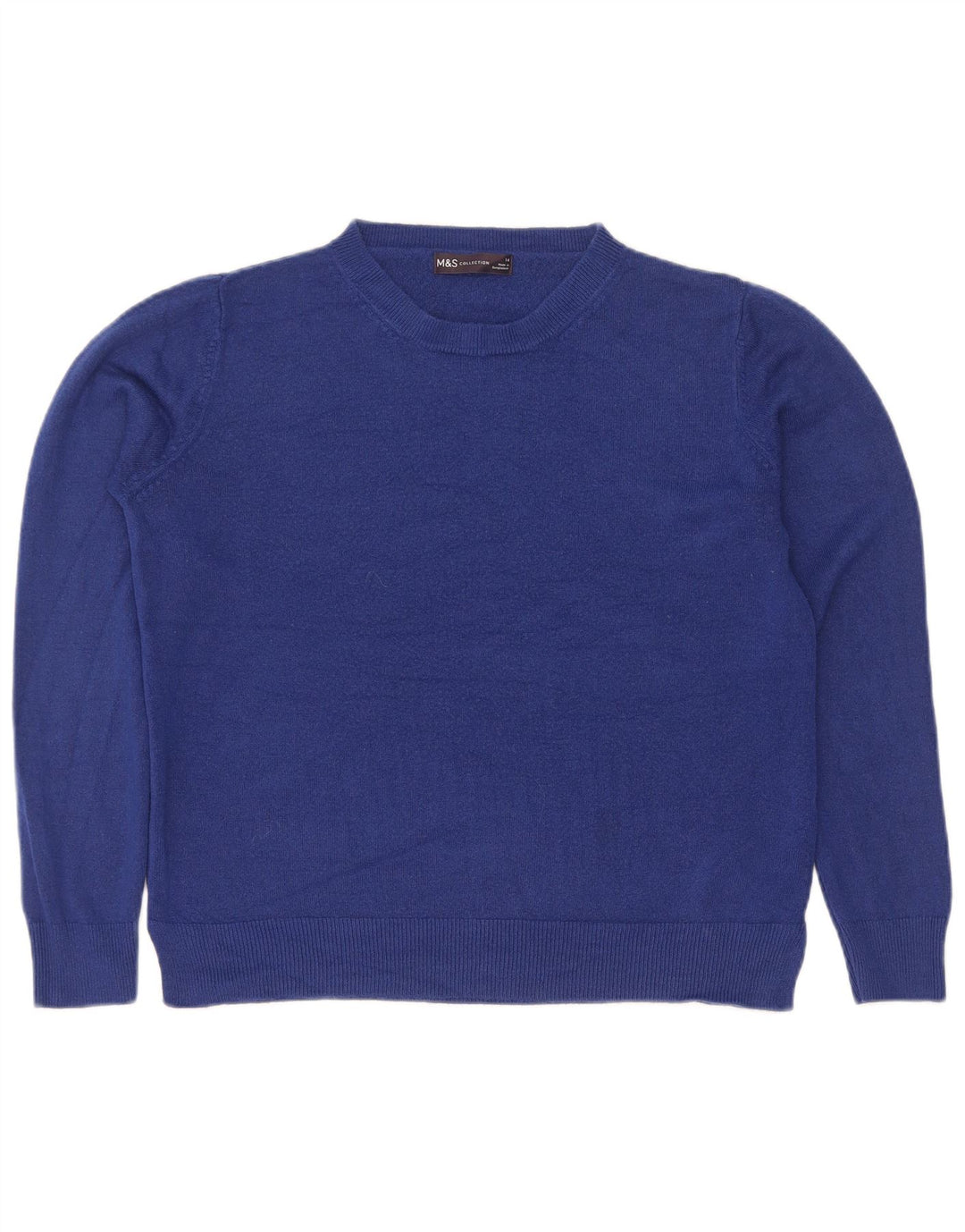 Marks & Spencer Dame sweater med rund hals DK 14 Medium Blue Acryl