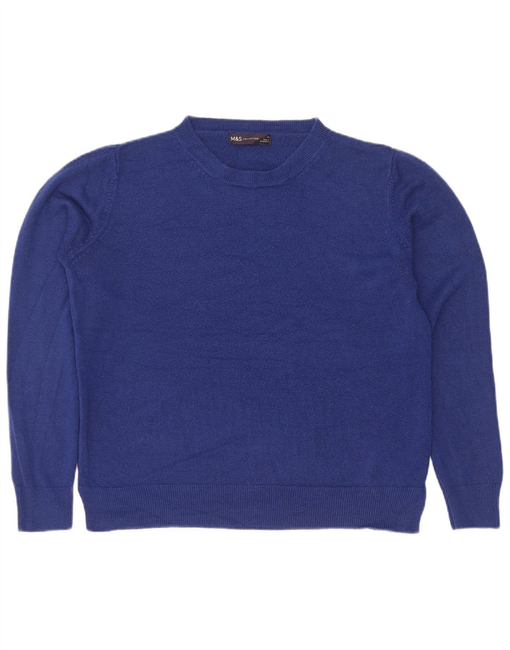 Marks & Spencer Dame sweater med rund hals DK 14 Medium Blue Acryl