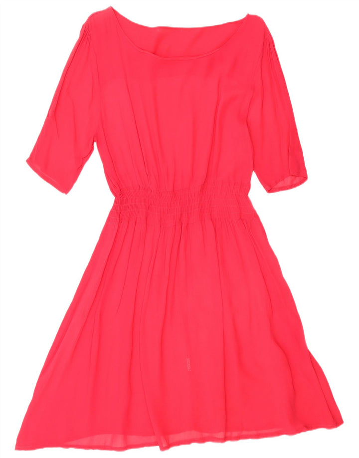 VINTAGE Dame A-Line Kjole UK 14 Large Pink