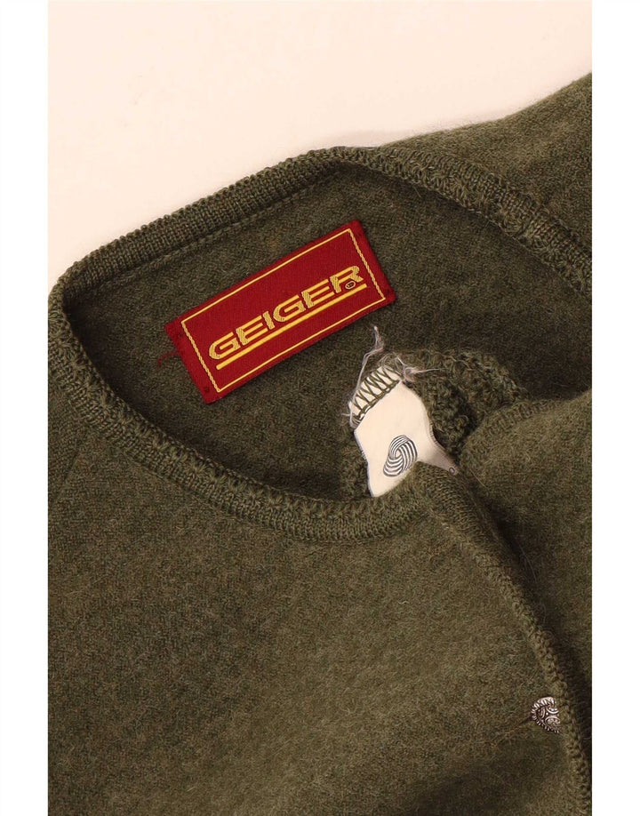 Geiger Dame Cardigan Sweater EU 42 Stor Grøn Uld