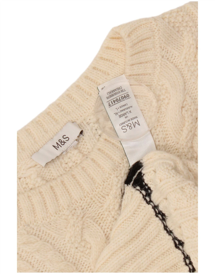 Marks & Spencer dame sweater med rund hals i overstørrelse UK 18 XL Hvid