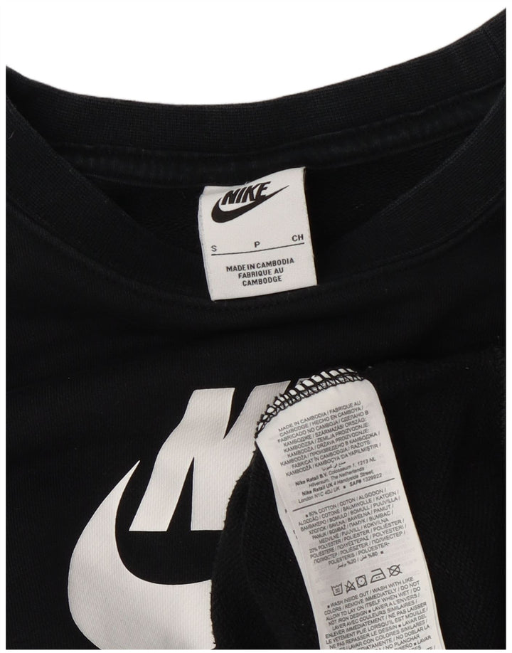Nike Womens Grafisk Oversized Sweatshirt Jumper UK 10 Small Black Bomuld