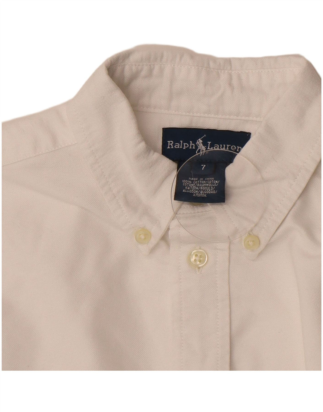 Ralph Lauren drengeskjorte 6-7 år hvid bomuld