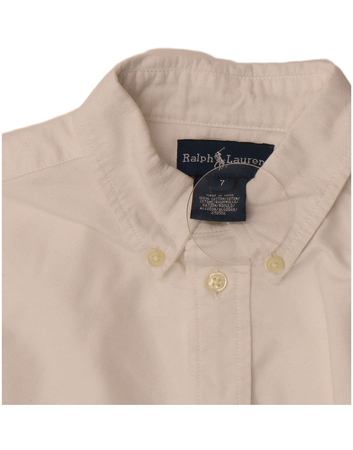 Ralph Lauren drengeskjorte 6-7 år hvid bomuld