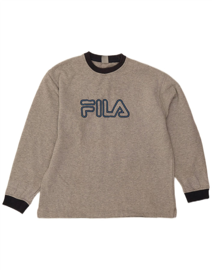 Fila Herre grafisk sweatshirt Jumper IT 48 Medium Grey Flecked Bomuld