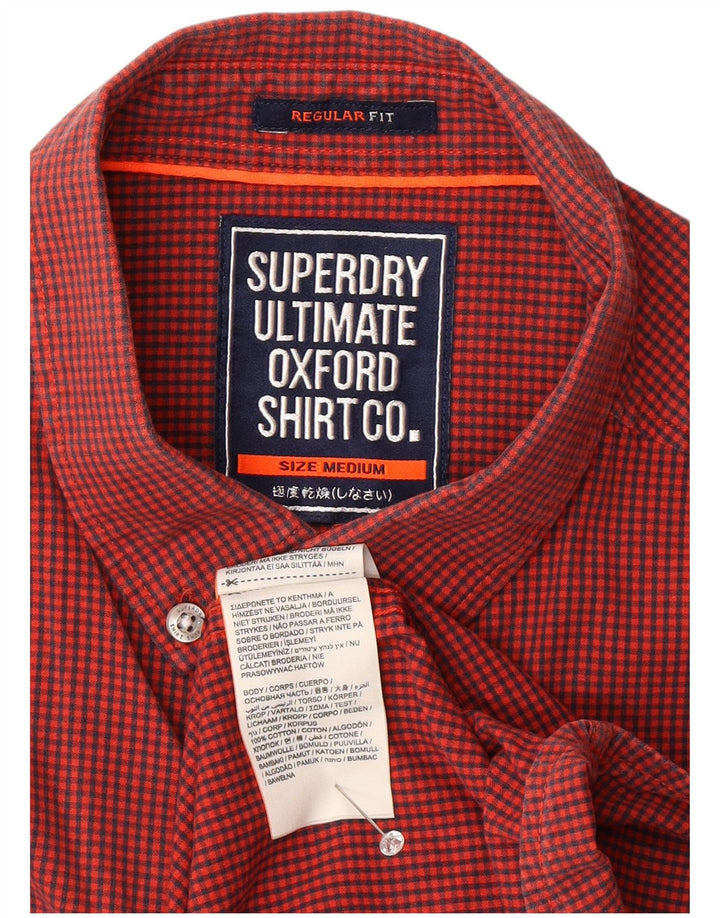 SUPERDRY Herre Regular Fit skjorte Medium Rød Gingham Cotton