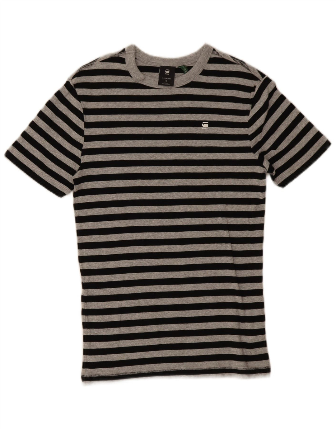 G-STAR herre T-shirt top lille sort stribet bomuld