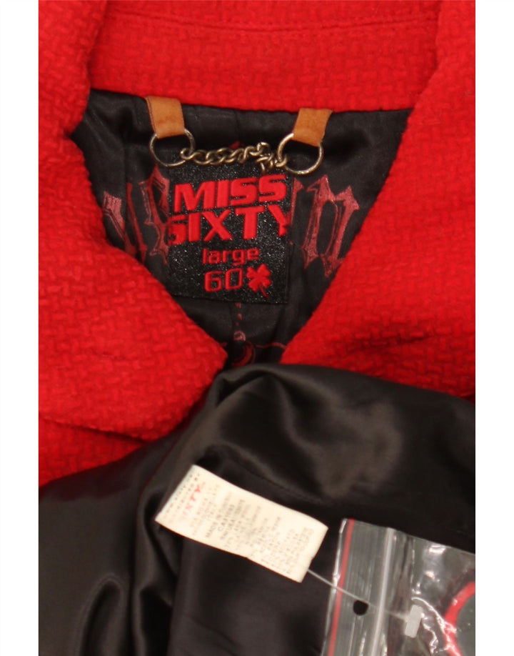 Miss Sixty Womens Overfrakke UK 14 Large Red Wool