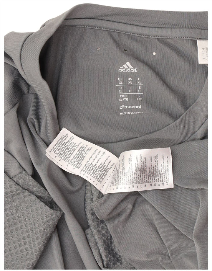 Adidas Herre Climacool T-Shirt Top XL Grå Polyester