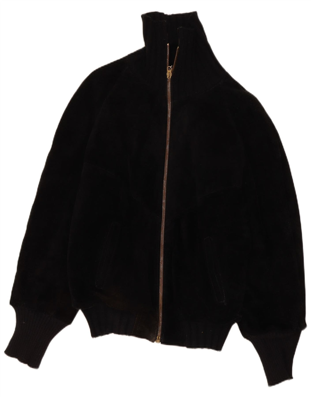 Vintage Herre Sherpa Læderjakke IT 44 XS Sort Retro