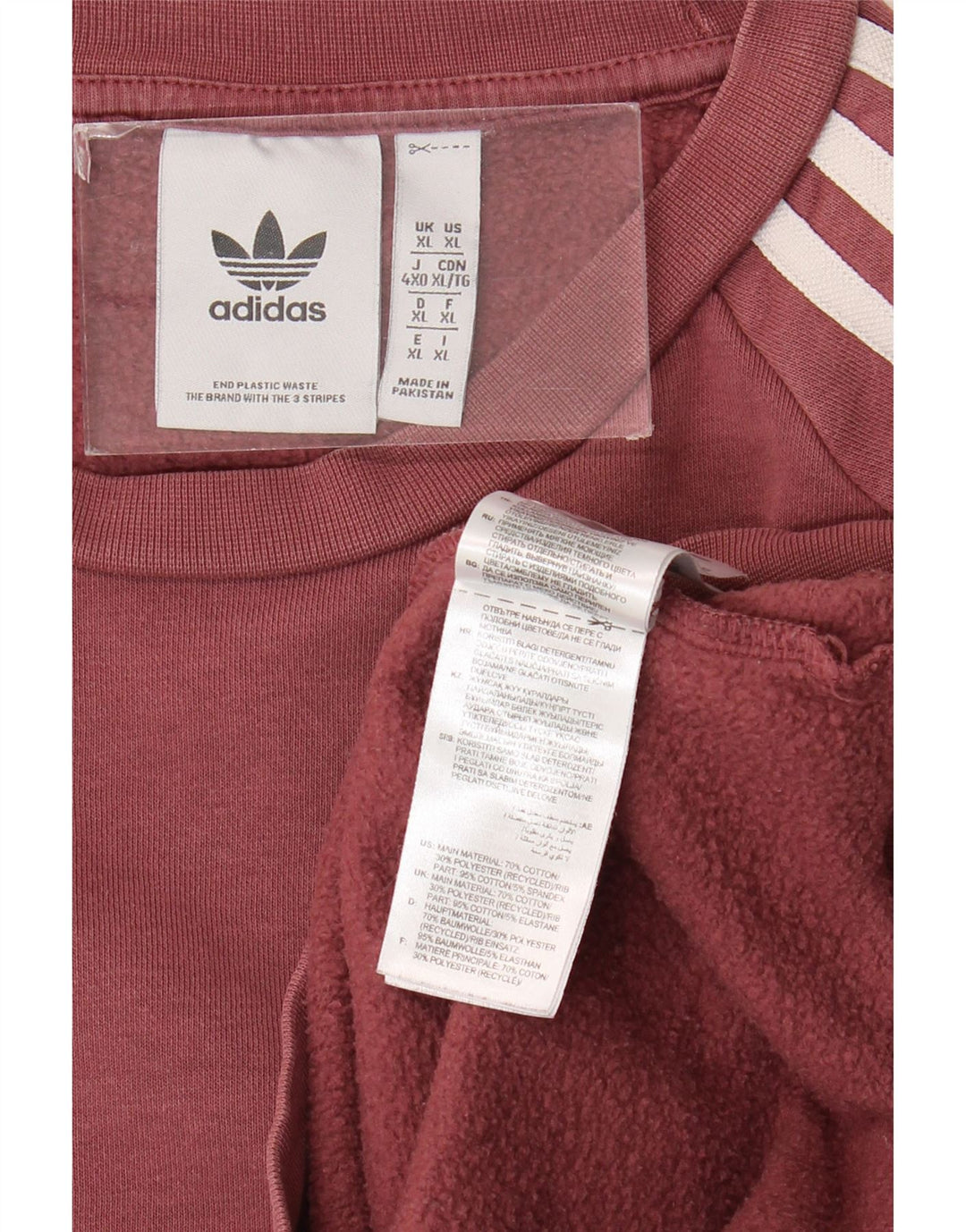 Adidas sweatshirt til mænd XL rødbrun bomuld