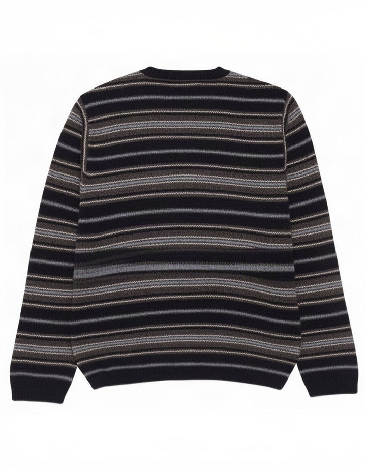 Nautica herre rund hals sweater mellem marineblå stribet bomuld