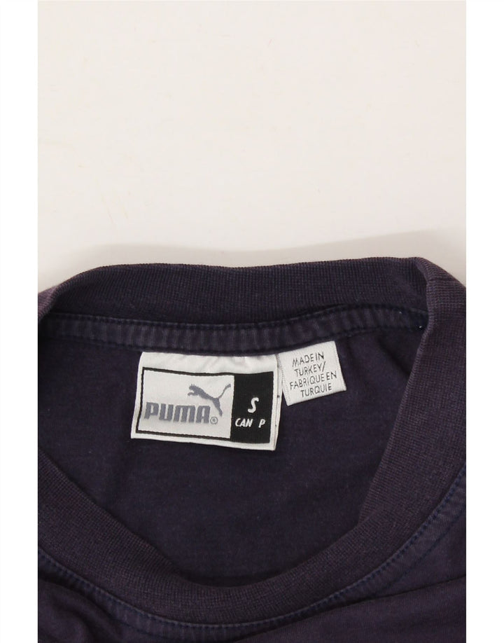PUMA Mens Graphic T-Shirt Top Small Navy Blue Cotton Vintage Puma and Second-Hand Puma from Messina Hembry 