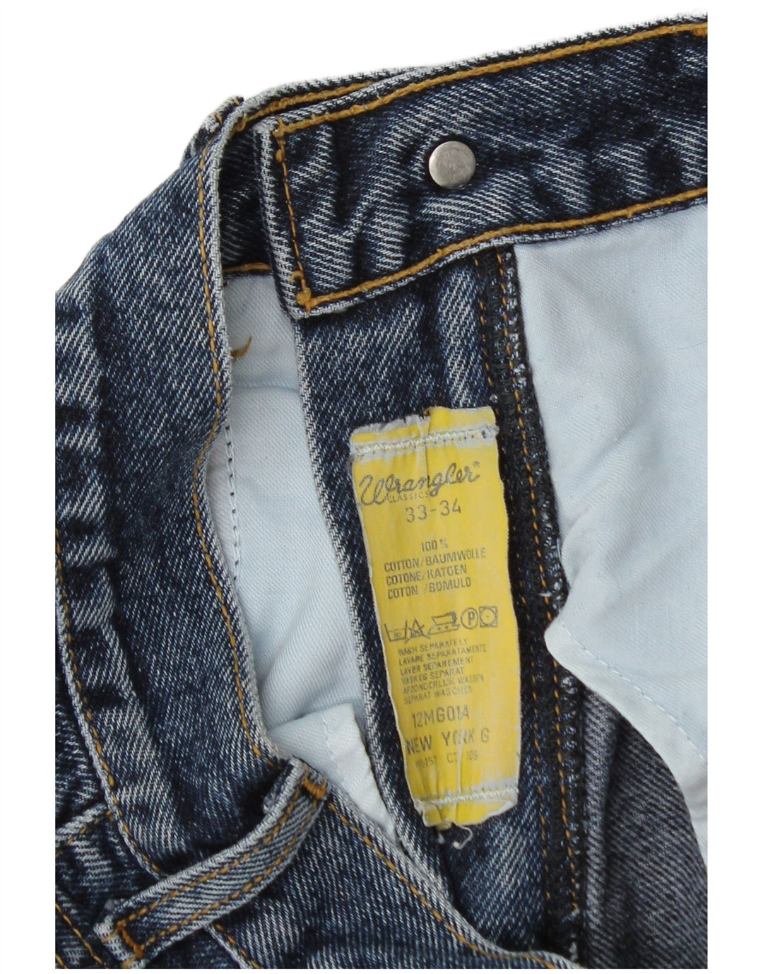 Wrangler herre tilspidsede jeans W33 L34 blå bomuld