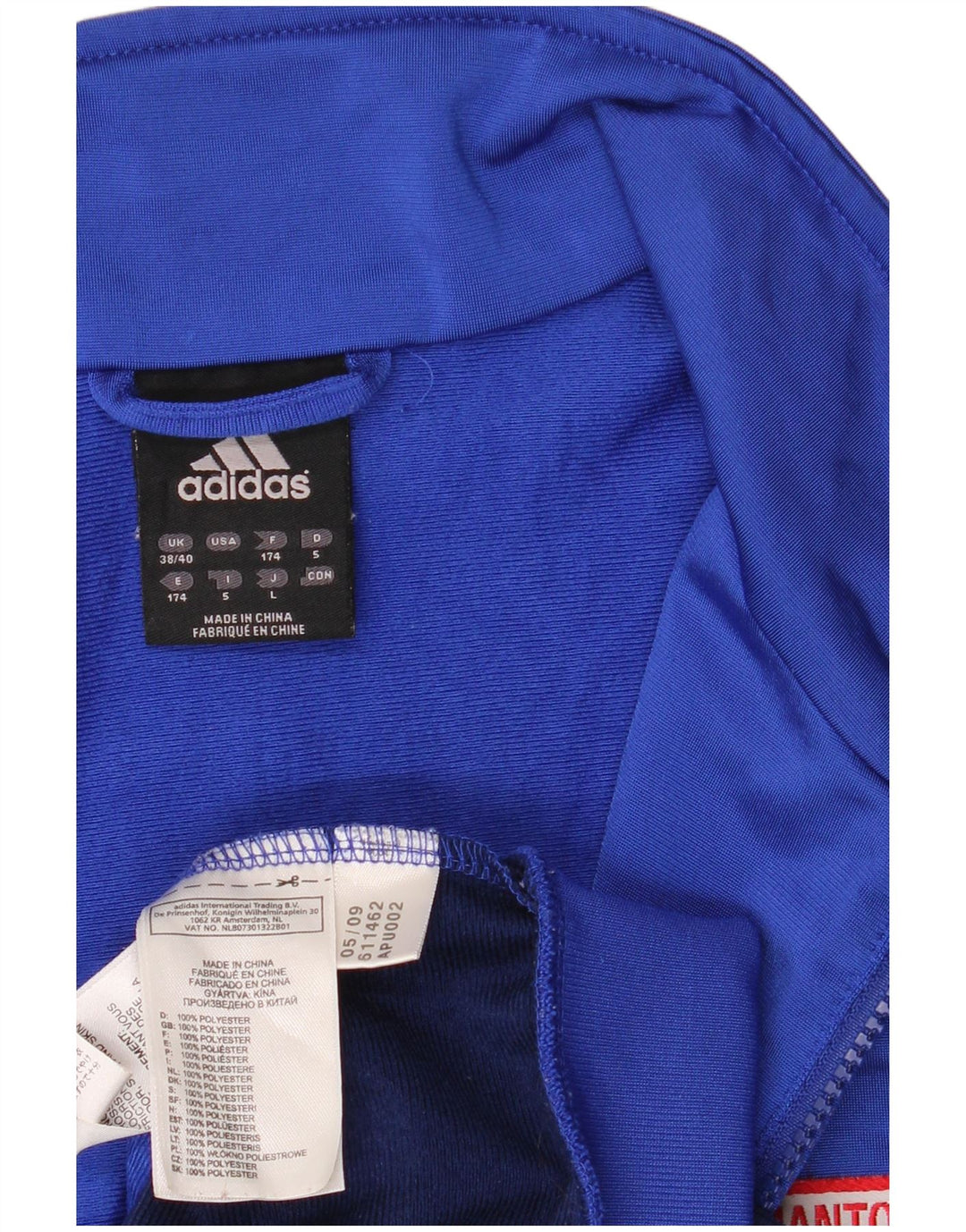 ADIDAS Grafisk træningsdragt topjakke til mænd UK 38/40 Medium Blue Colourblock