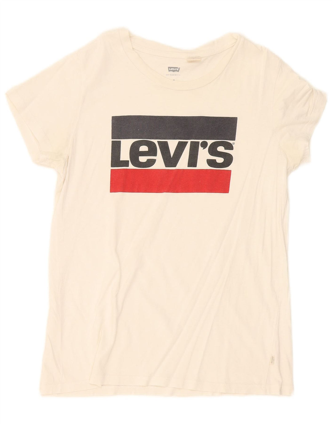 Levi's Grafisk T-shirt top til kvinder UK 12 Medium White