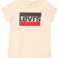 Levi's Grafisk T-shirt top til kvinder UK 12 Medium White