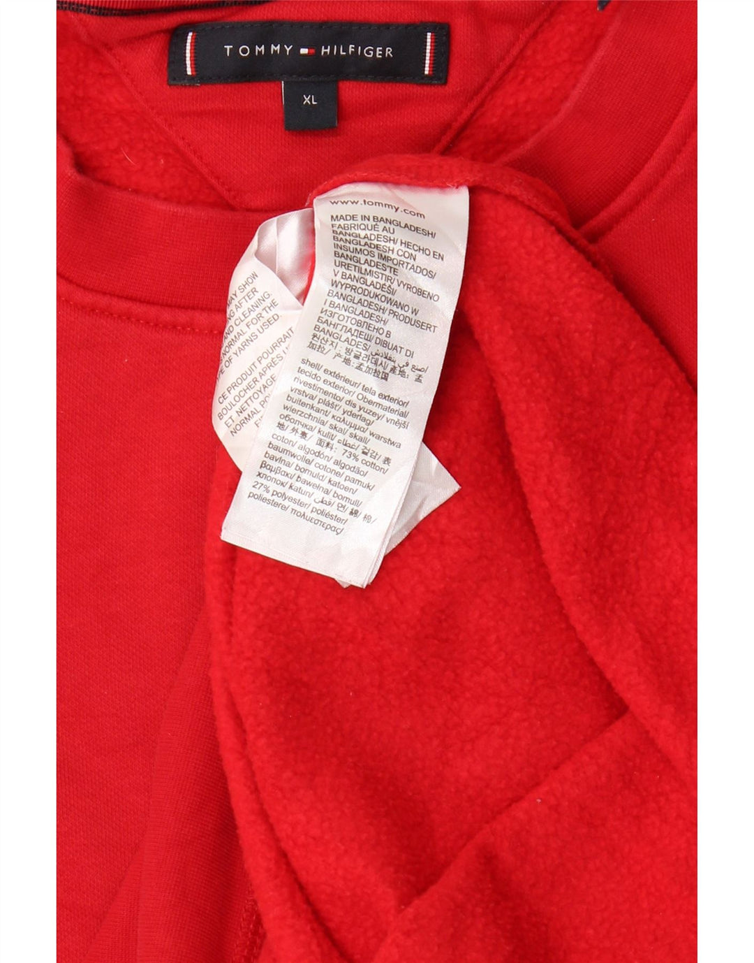 TOMMY HILFIGER Sweatshirt til mænd XL Rød Bomuld