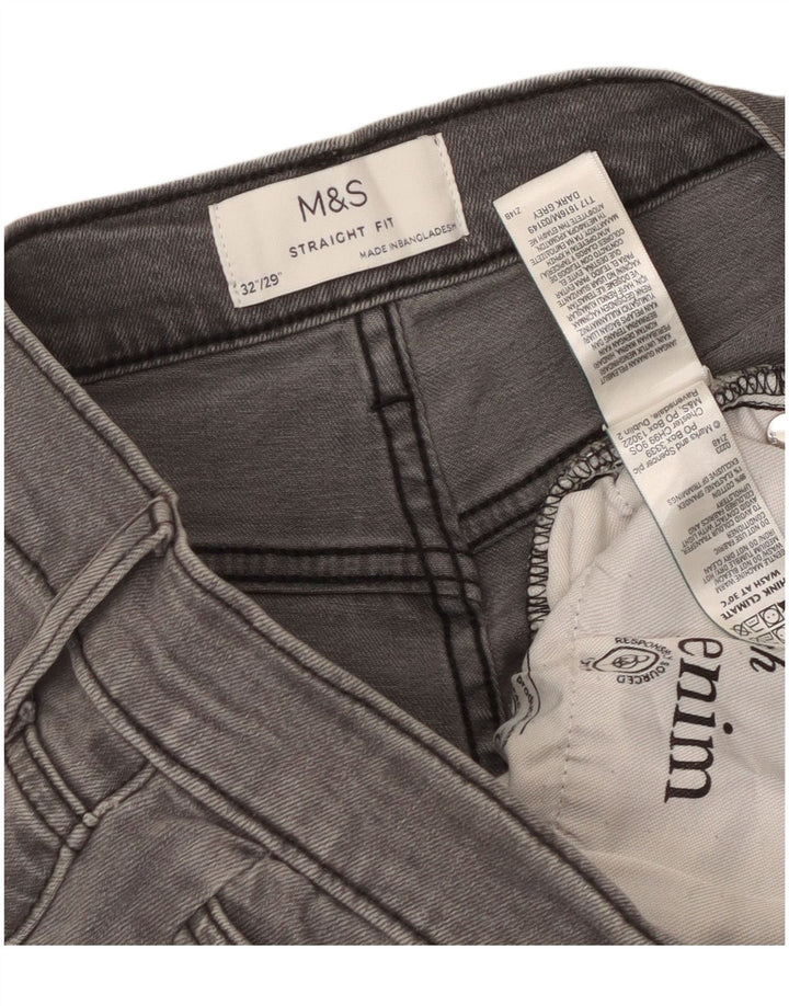 Marks & Spencer Straight Jeans til mænd W32 L29 Grå bomuld