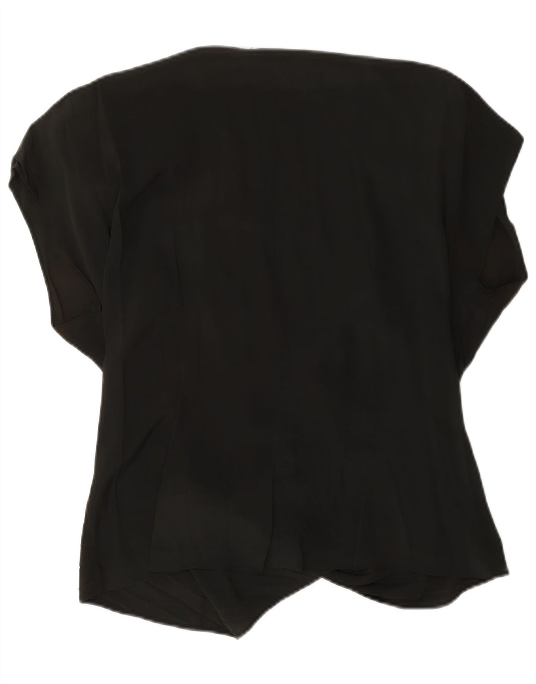 Vintage Kvinders Oversized Wrap Bluse Top US 4 Small Black Acetate