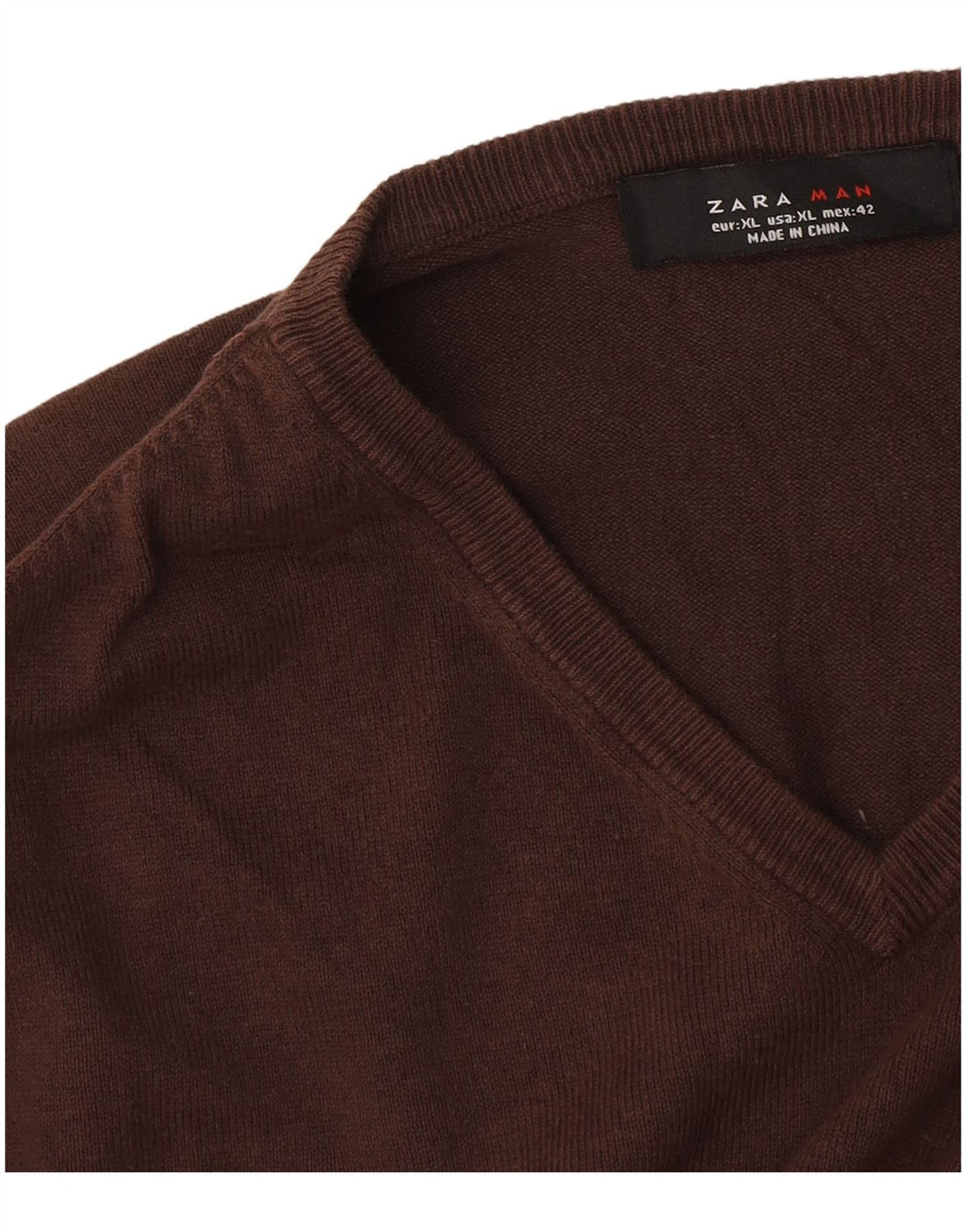 Zara Herre V-hals sweater XL Brun
