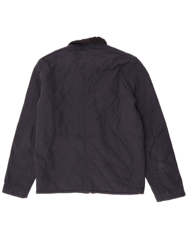 Ted Baker Herre quiltet jakke str. 4 Large Navy Blue Polyester