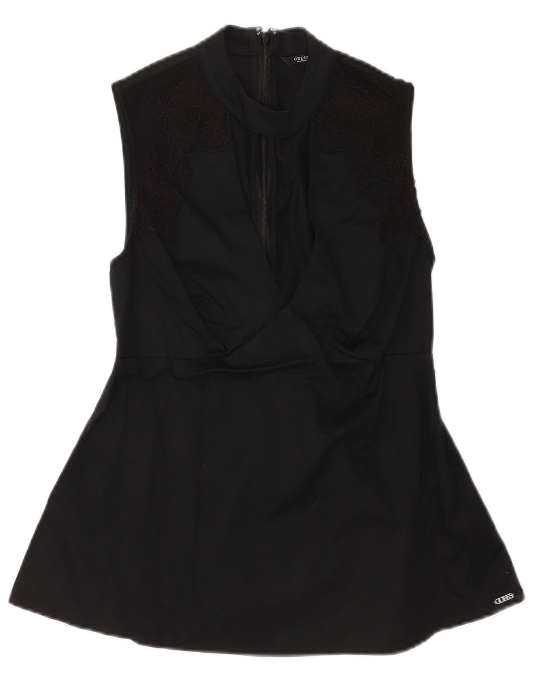 Guess Dame ærmeløs bluse Top UK 6 XS Sort