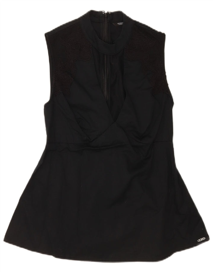 Guess Dame ærmeløs bluse Top UK 6 XS Sort