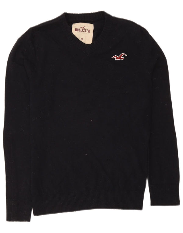 Hollister Herre V-hals sweater Medium marineblå bomuld