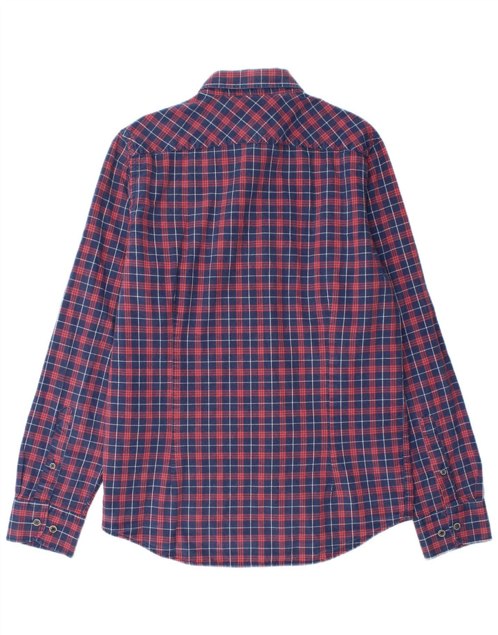 Marlboro Classics Flannelskjorte til mænd Medium Navyblå ternet bomuld