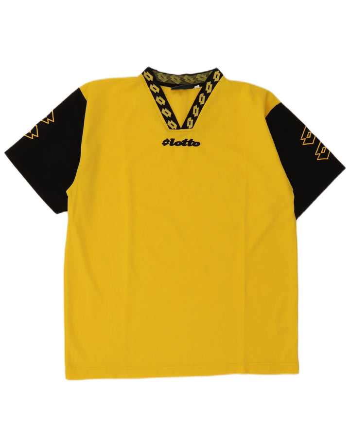Lotto Herre grafisk T-shirt Top XL Gul Colourblock Polyester