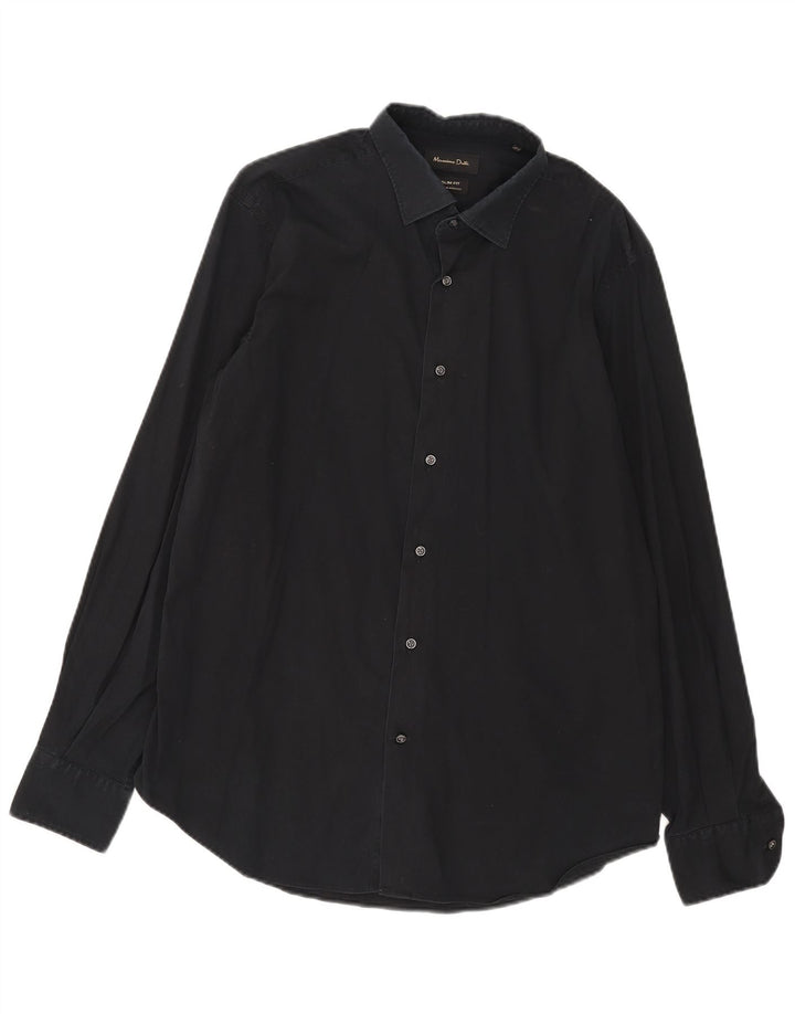 Massimo Dutti Herre Slim Fit Shirt XL Sort
