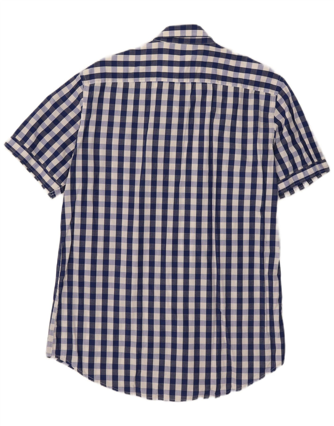 Carrera Kortærmet Herreskjorte Stor Blå Gingham Bomuld