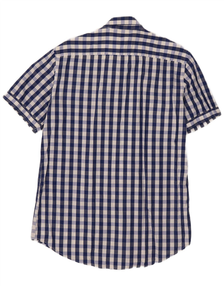 Carrera Kortærmet Herreskjorte Stor Blå Gingham Bomuld