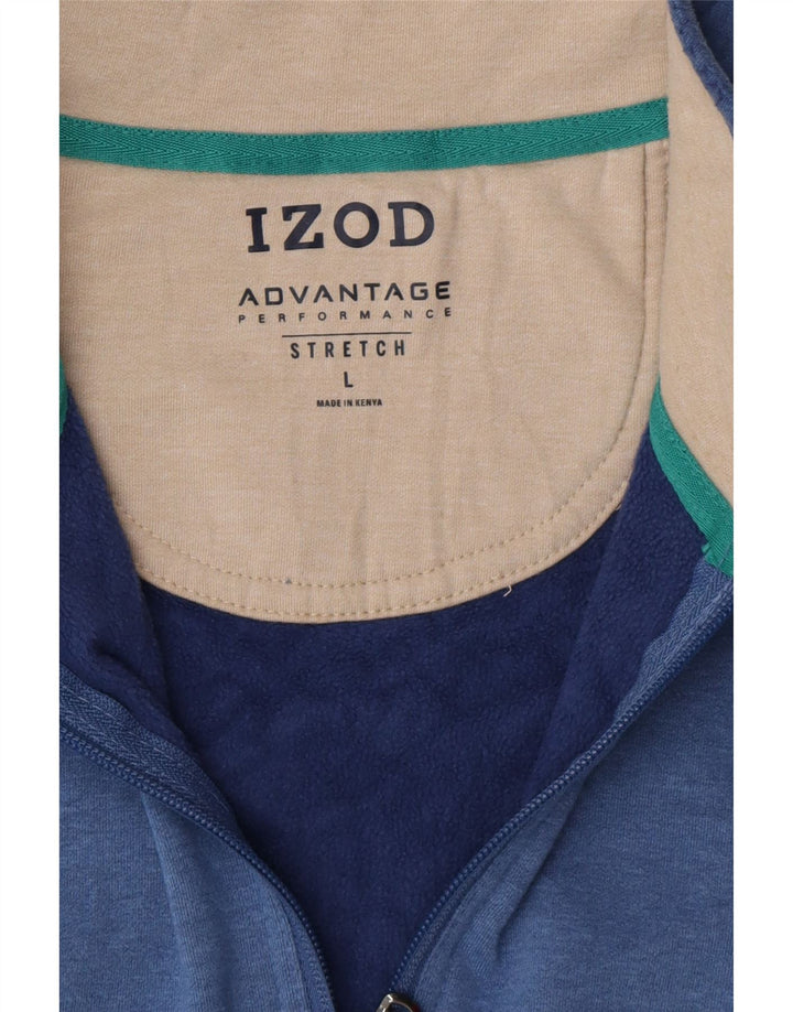 IZOD Mens Zip Neck Sweatshirt Jumper Large Blue Polyester Vintage Izod and Second-Hand Izod from Messina Hembry 